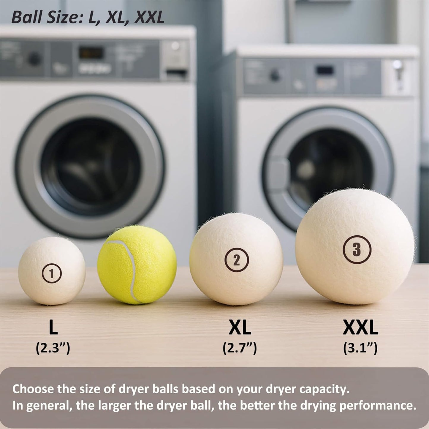 Sheep Wool Dryer Balls 12 Pack L(2.3") Premium Natural Fabric Softener, Reusable Laundry Dryer