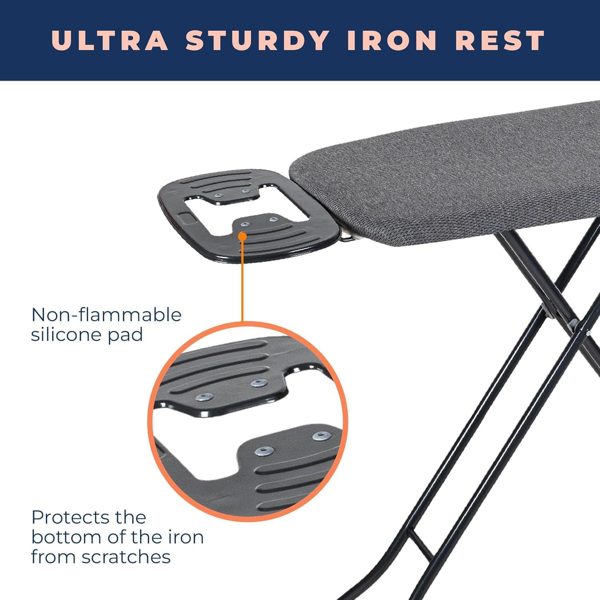 Ironing Board with Iron Rest, Iron Board with 3 Layers Extra Thick Cover, Compact and Space Saver