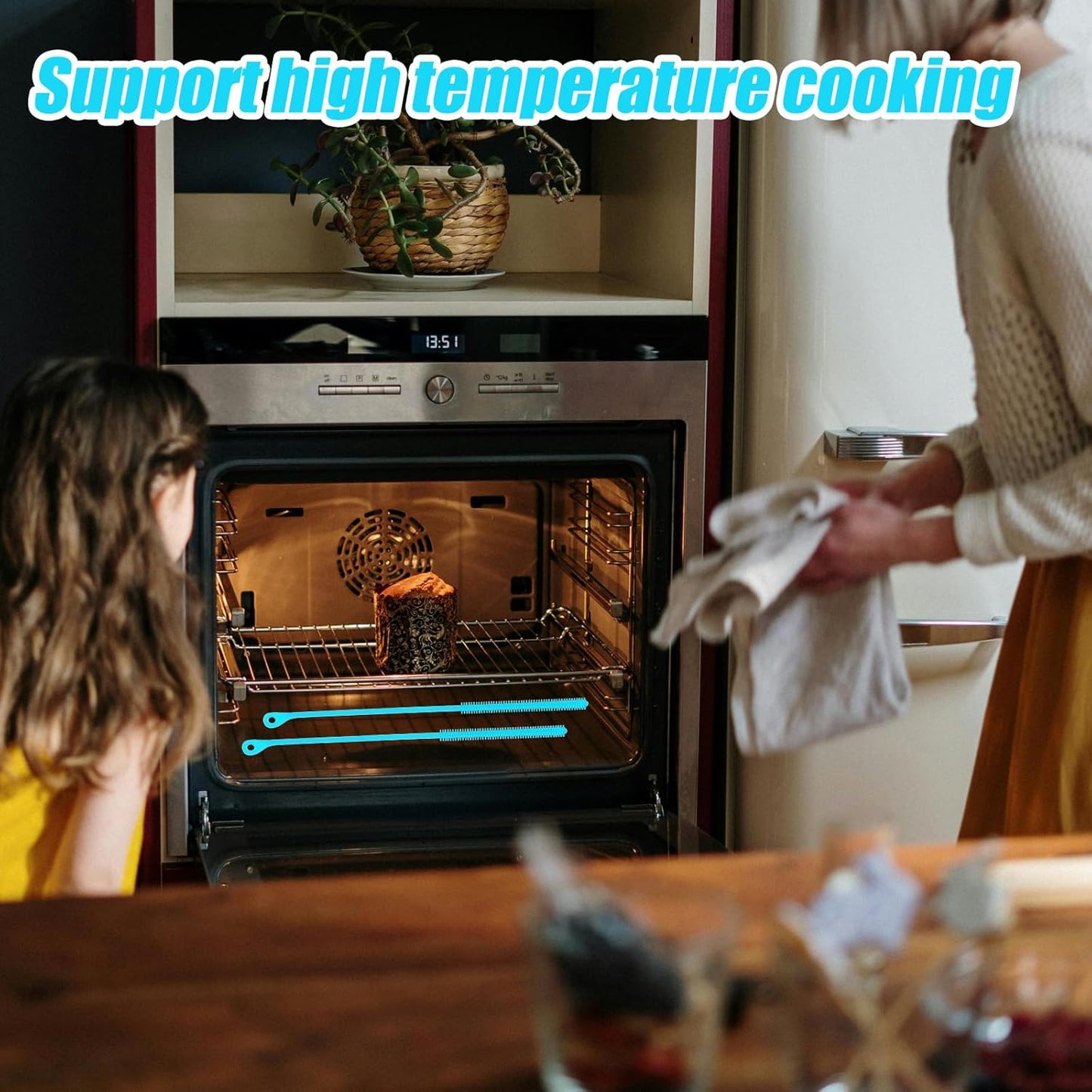 2pcs Silicone Straw Cleaning Brush, Straw Brushes Bristles Cleaner Brush Extra Long Straws Cleaner