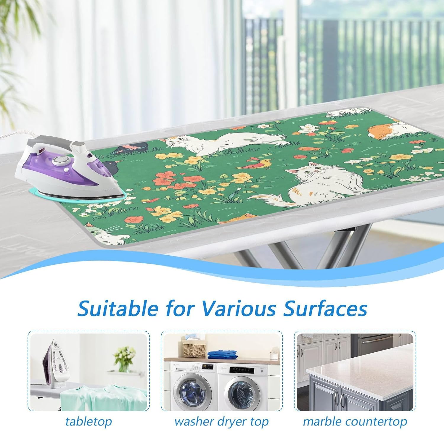 Ironing Mat Portable Ironing Pad Ironing Blanket for Table Top Heat Resistance Double-Side Using