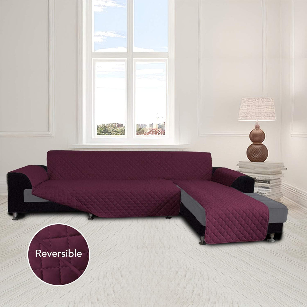 Easy-Going Sofa Slipcover L Shape Sofa Cover Sectional Couch Cover Chaise Lounge Slip Cover