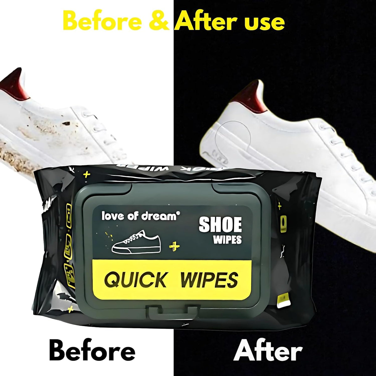 Shoe Wipes ??2 Pack (60 Count) Disposable, Pre-Moistened Sneaker & Shoe Cleaning Wipes