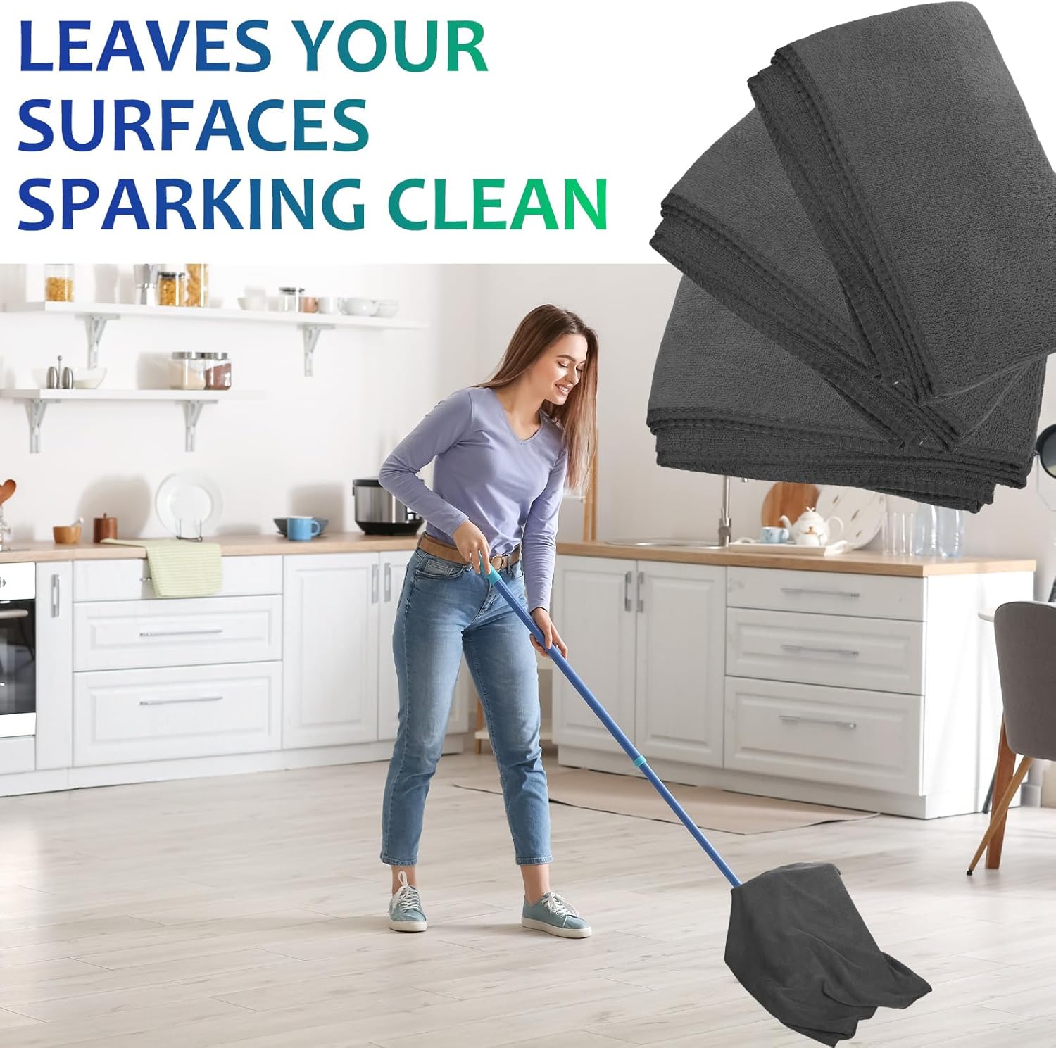 Newwiee 3 Pcs Extra Large Microfiber Cleaning Cloth 30" x 20" Washable Reusable Microfiber Towel