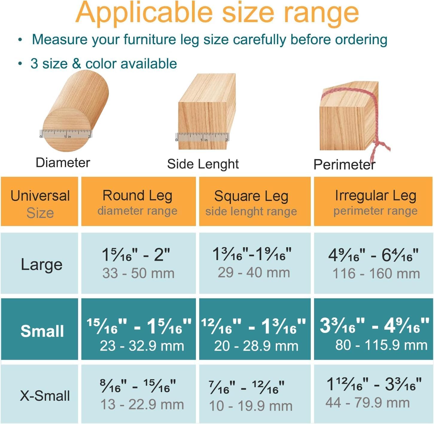 32 Pcs Chair Leg Protectors for Hardwood Floors, Silicone Felt Furniture Leg Cover Pad for