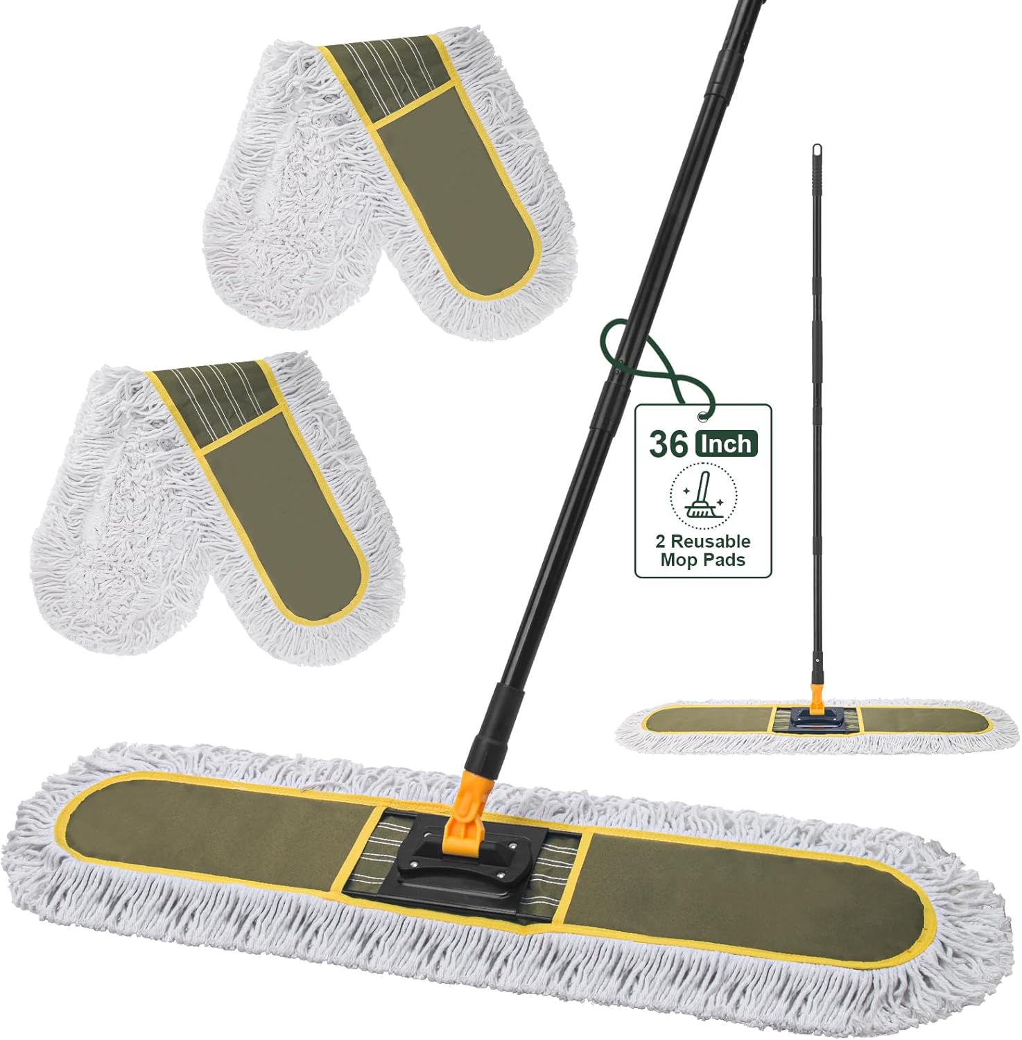 36" Commercial Dust Mops for Floor Cleaning with Replacement Mop Pad, Heavy Duty Large Dust Mop for