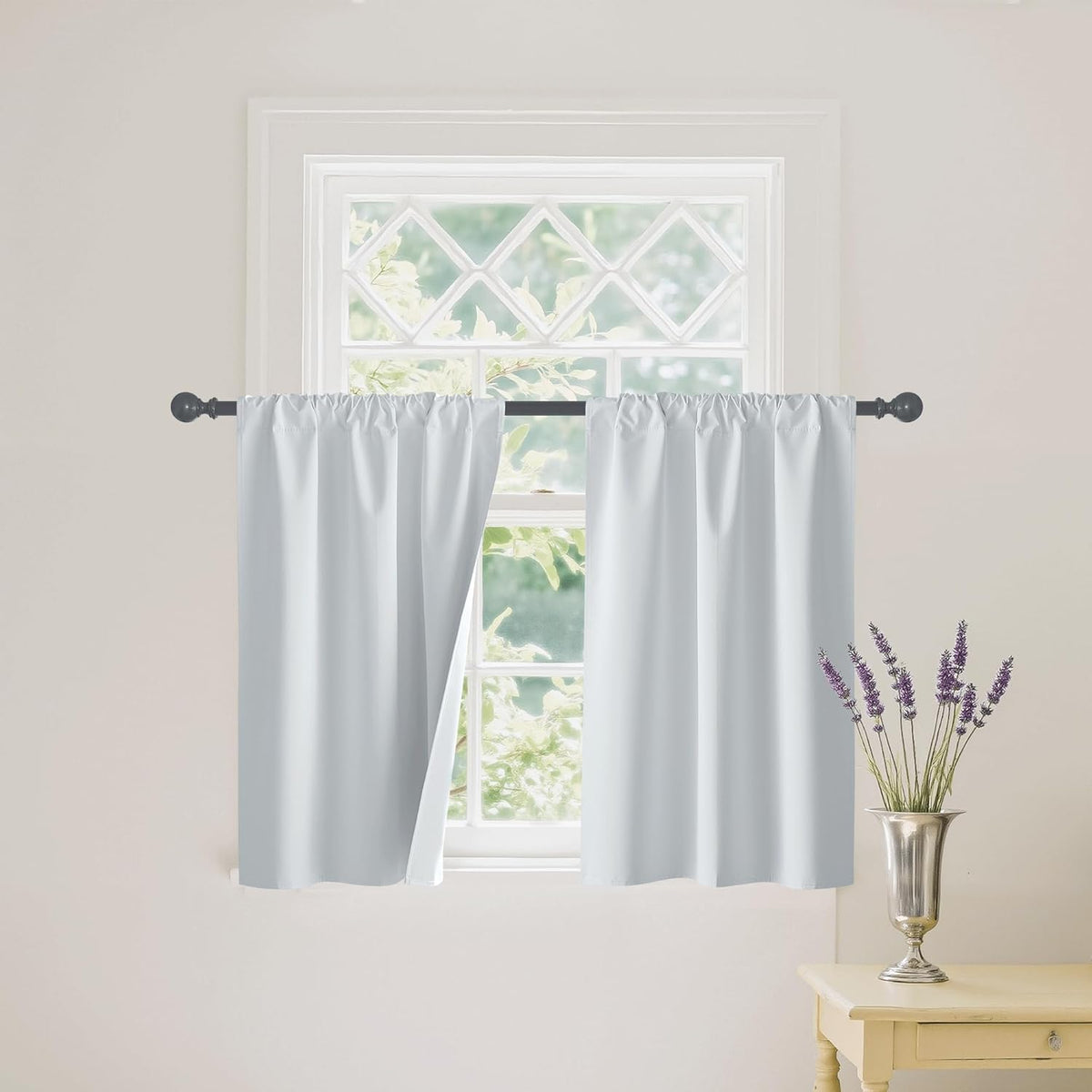 RYB HOME Mini Small 100% Blackout Curtains for Kitchen, Energy Saving Heat Blocking Half Window