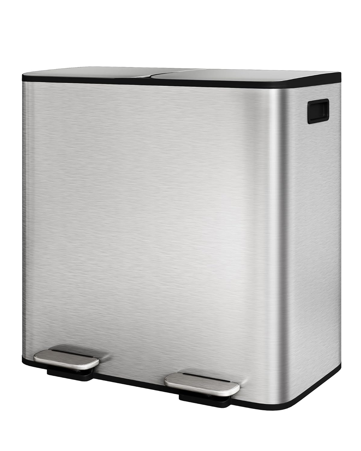 GarveeHome 2 x 10.6 Gallon Stainless Steel Double Trash Can with Lid for Kitchen, Large Dual Trash