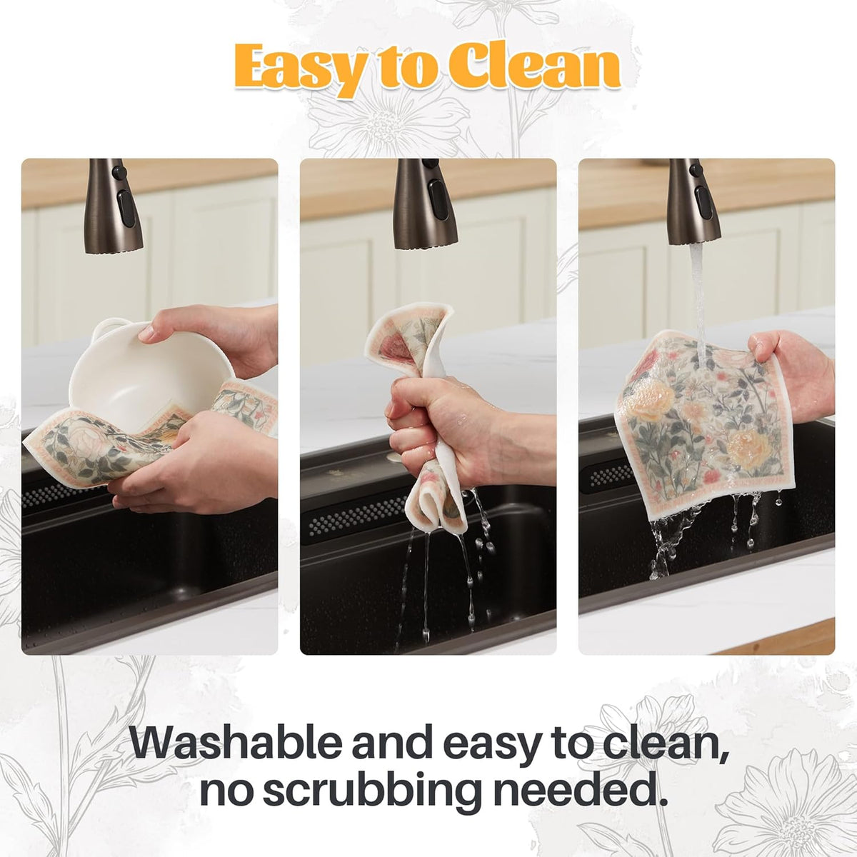 JOYMOOP 12 Pack Decorate Cleaning Cloth (Quiet Luxury of Decorative Series), Reusable Absorbent
