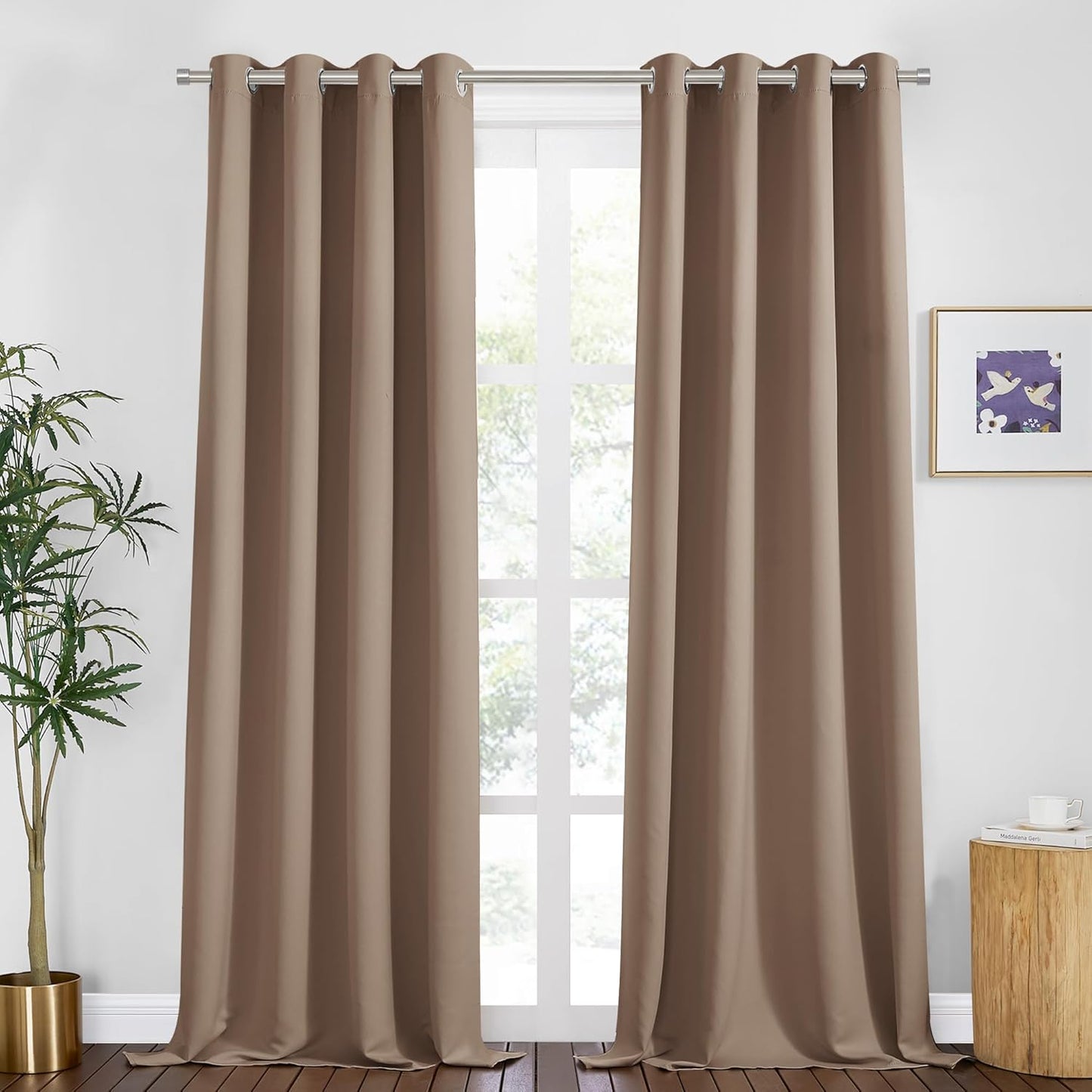 PONY DANCE Blackout Curtain Panels - Window Treatments Room Darkening Thermal Insulated Drapery