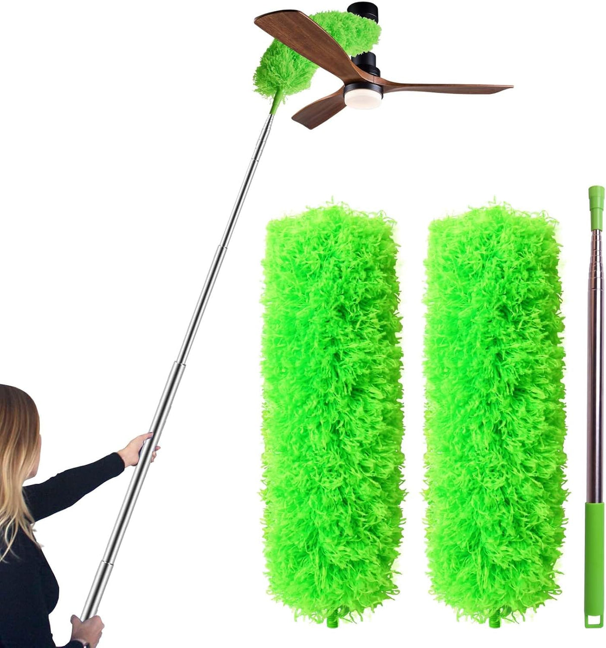 Ceiling Fan Cleaner Duster, Bafezoze Extendable Long Duster for High Ceilings, Telescoping Tall