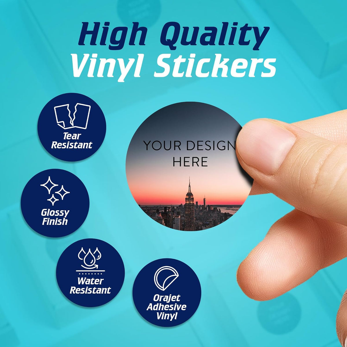 100 Custom Vinyl Stickers - Upload Your own Image, Text, Design, Logo - Personalized Logo Labels