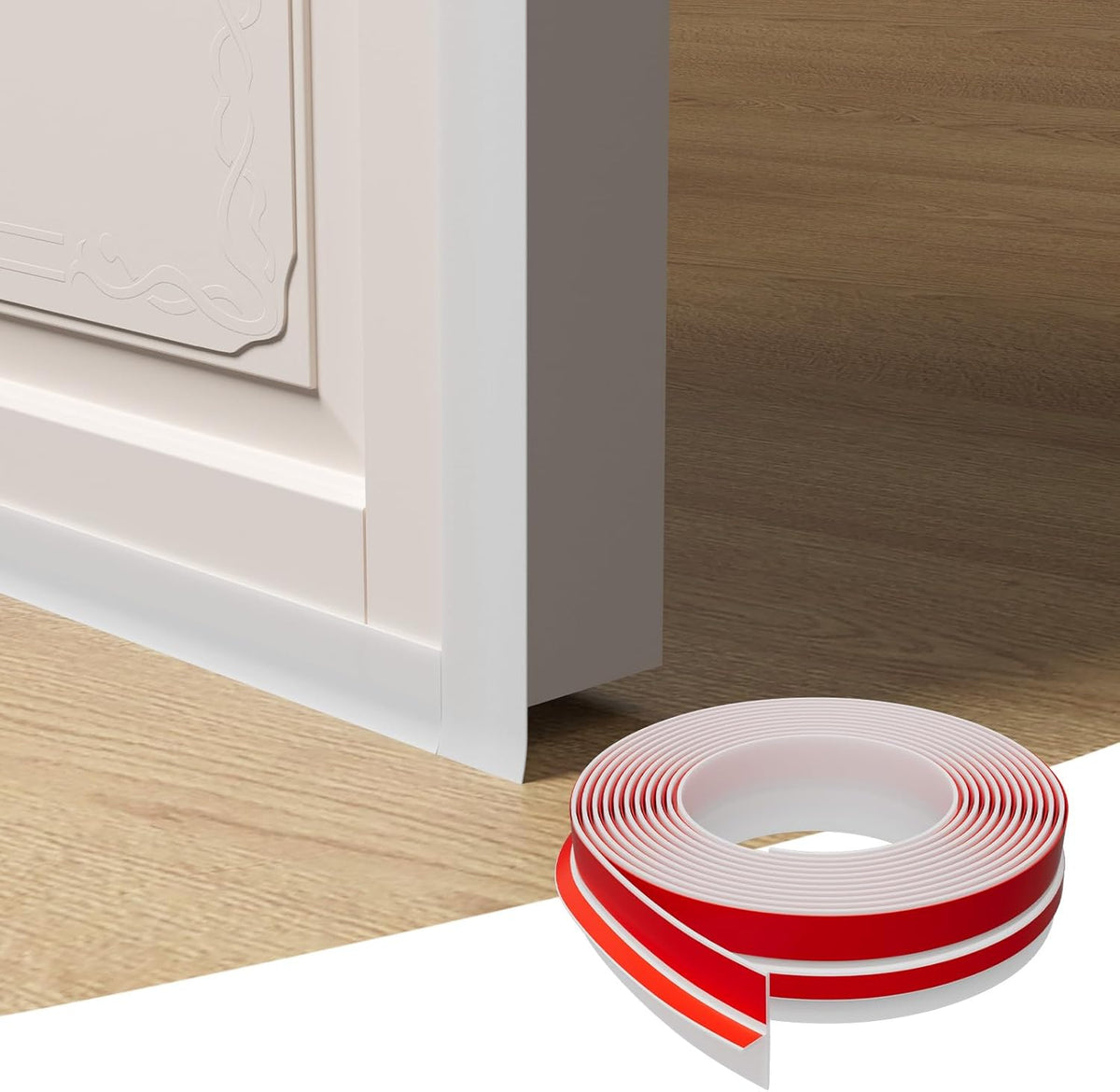 T-Shaped Door Draft Stopper, 1.97 in x 20 Ft Silicone Seal Strip for Windows Gaps, Weather
