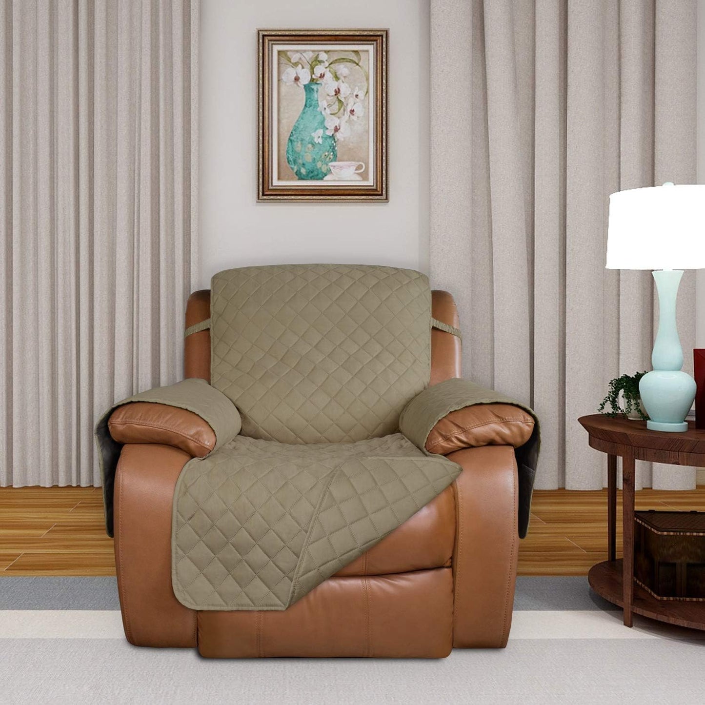 PureFit Reversible Quilted Sofa Cover, Water Resistant Slipcover Furniture Protector, Washable