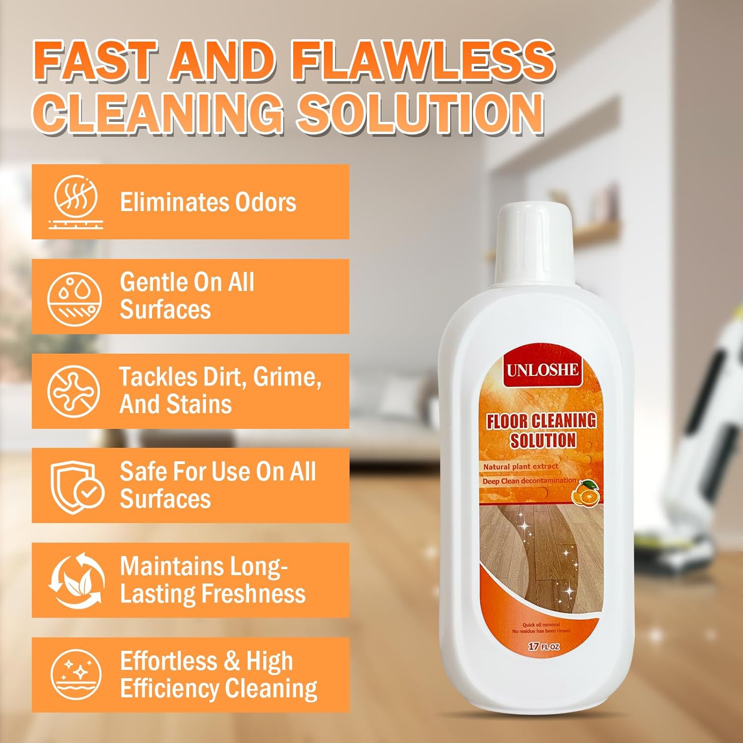 Floor Cleaning Solution for Multiple Hard Floors - 34 fl oz Floor Cleaner, For All Robot Vacuums