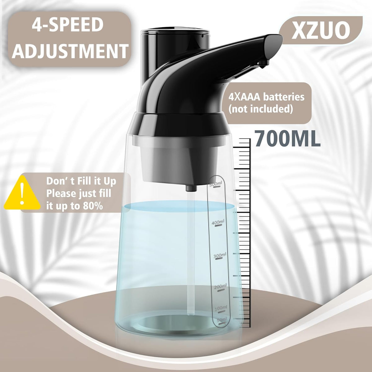 Automatic Soap Dispenser Touchless, 23.7 oz/ 700 ml, Low Battery Liquid Soap Bottle with Motion