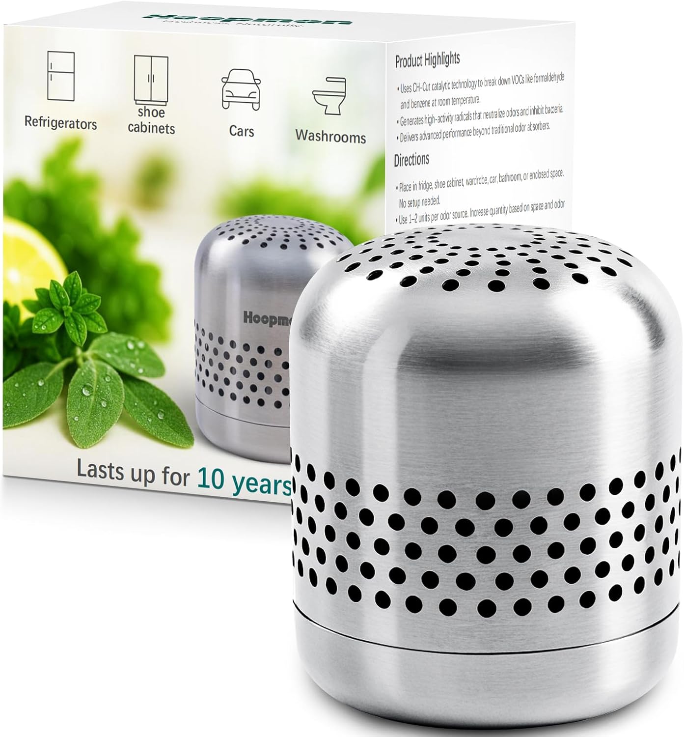 Upgraded Refrigerator Deodorizer – Lasts for 10 Years, Long-Lasting Odor Eliminator for Fridge