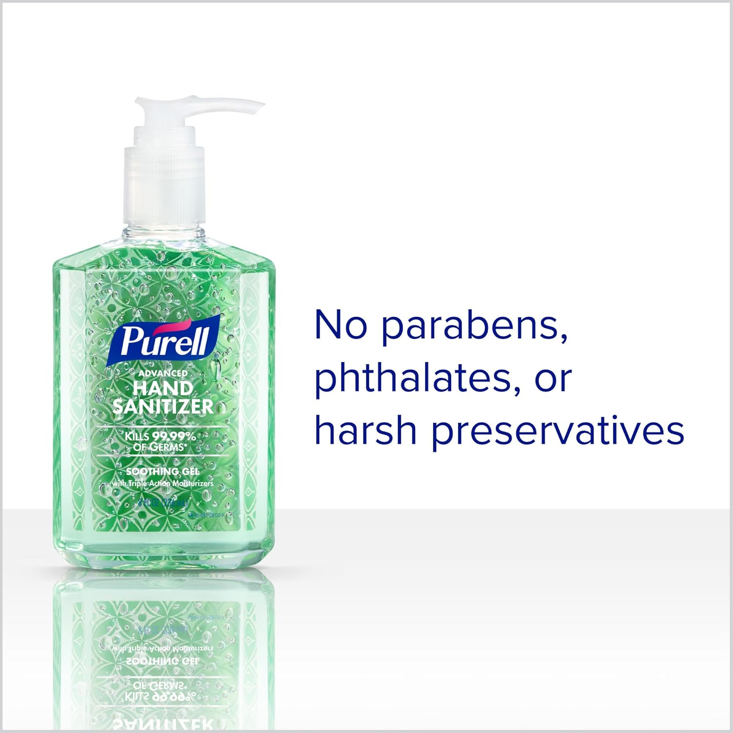 PURELL Advanced Hand Sanitizer Soothing Gel, Fresh Scent, 8 fl oz Pump Bottle (Pack of 4)