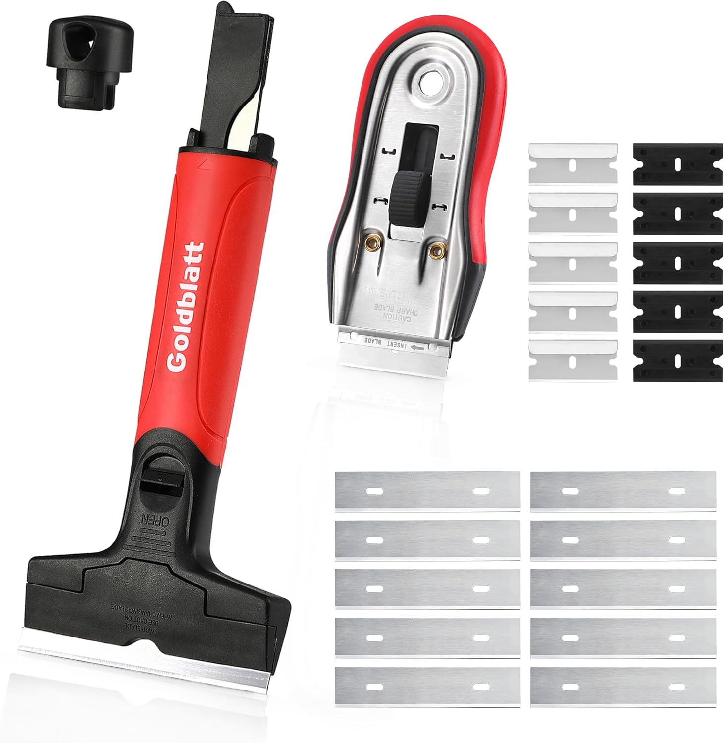 Goldblatt 2 Pieces Razor Blade Scraper with 20-piece Blades, Razor Scraper Tool, Razor Holder for
