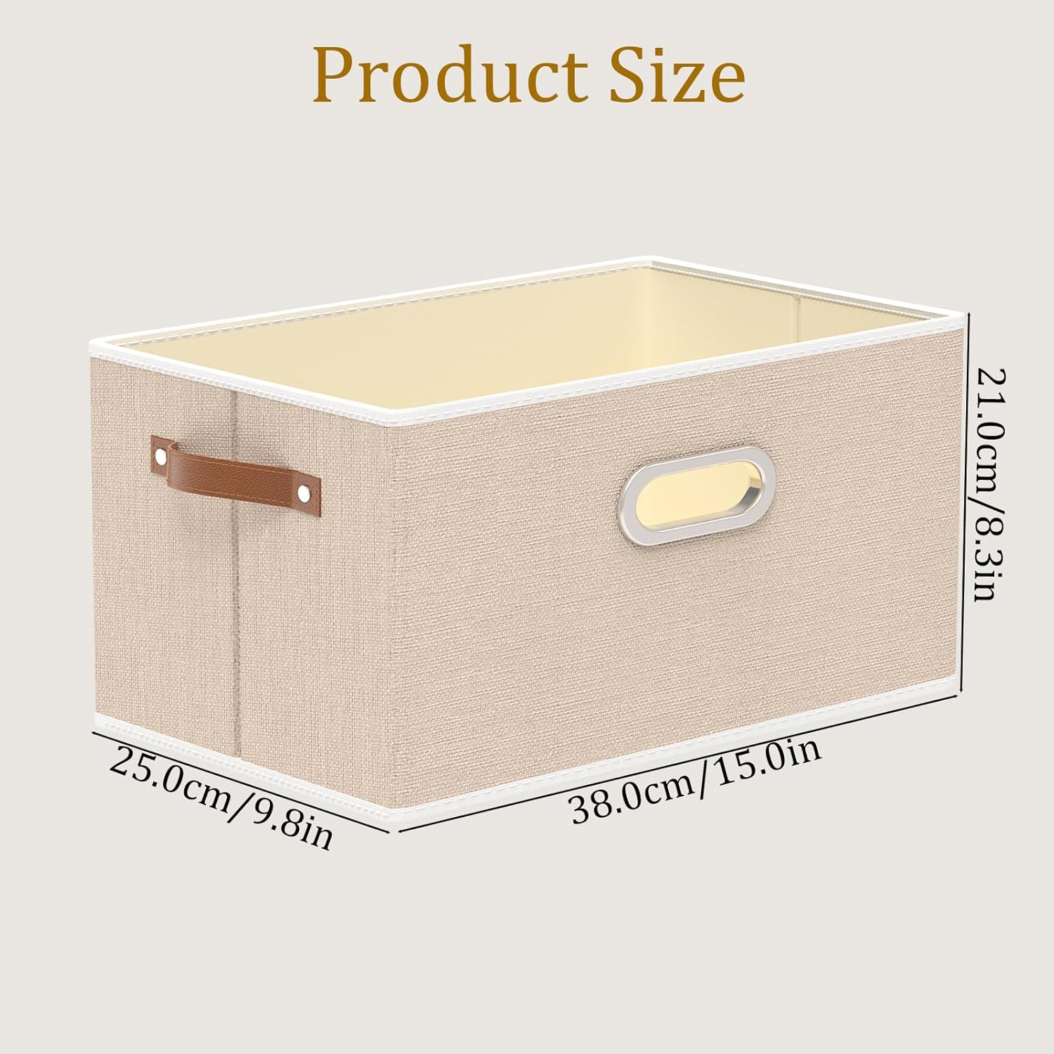 Yawinhe Collapsible Storage Box, Cube Storage Basket, Fabric Foldable Storage Bins Organizer