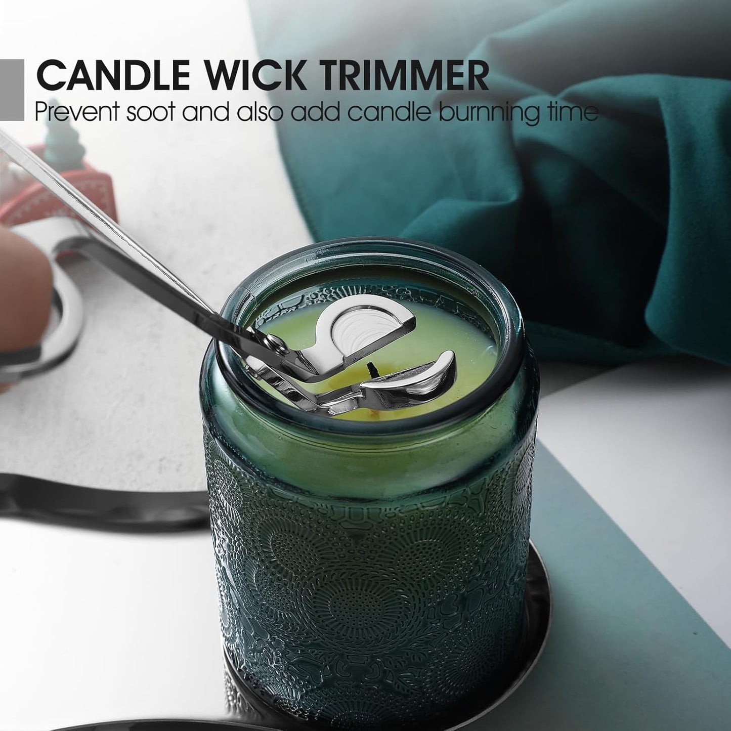PATOISE 4 in 1 Candle Accessory Set, Candle Wick Trimmer Cutter, Candle Snuffer, Candle Wick Dipper