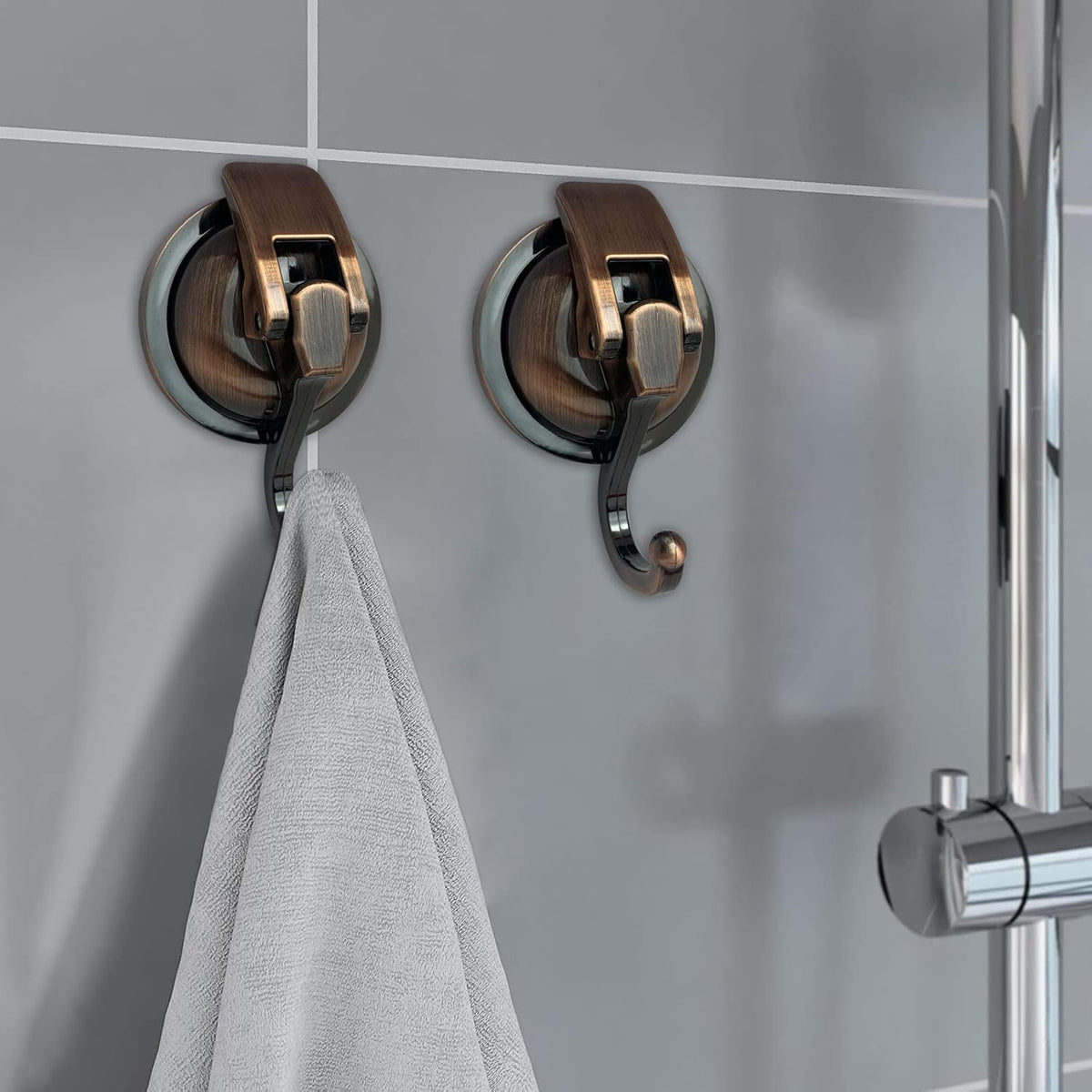 Heavy Duty Vacuum Suction Shower Hooks - Glass Suction Cup Hooks, for Bathroom Robe or Garland
