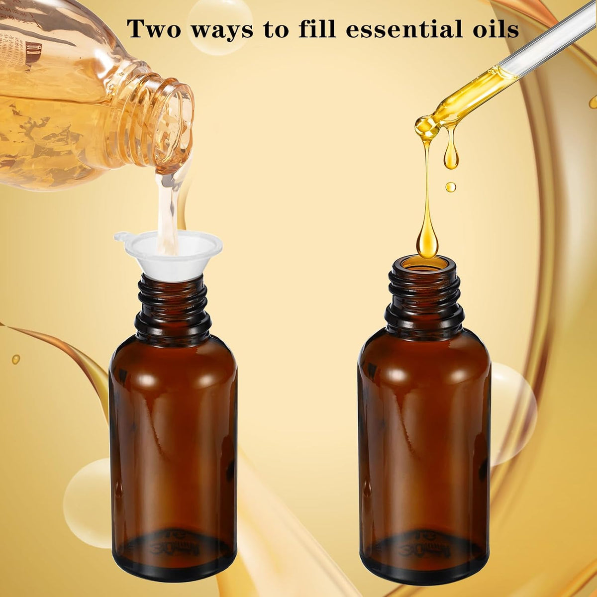 30ML Roller Bottles for Essential Oil, 4 Pack Empty Amber Glass Roller Bottle for Perfume Oil, Roll