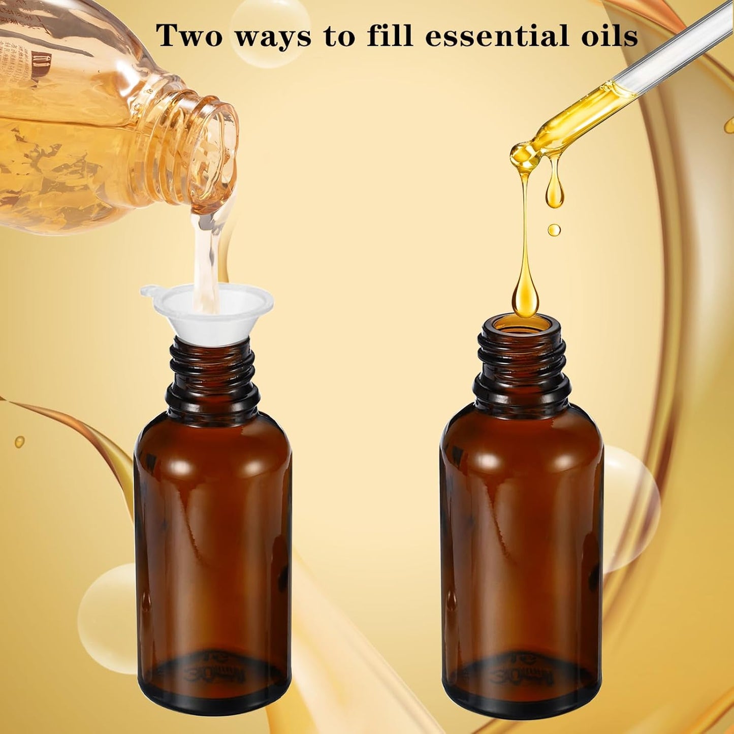 20ML Roller Bottles for Essential Oil, 4 Pack Empty Amber Glass Roller Bottle for Perfume Oil, Roll