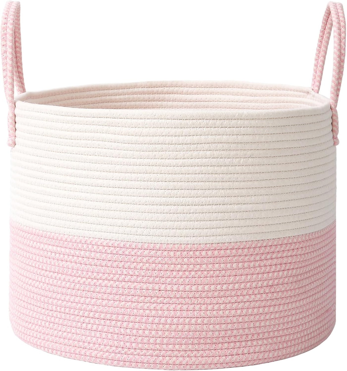 Woven Blanket Basket,115L Large Rope Storage Bin with Handles, Organizer for Blankets Toys Book and