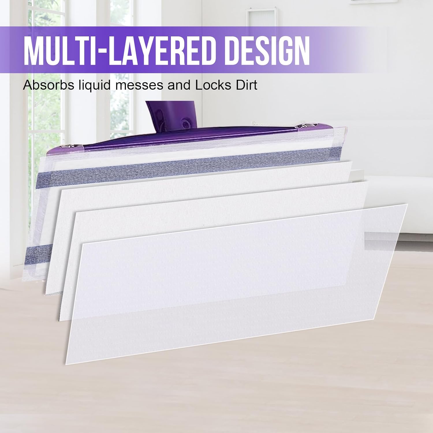 Mopping Pad Refill Compatible with Wet Jet Mop, Disposable Multi Surface Wetjet Hardwood Floor