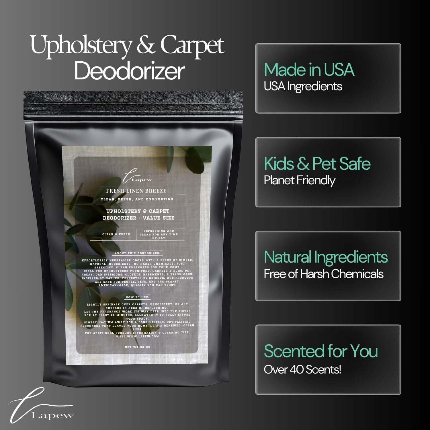 Fresh Linen Breeze Carpet Freshener Powder Refill 36 oz | Powerful Odor Eliminator for Home |