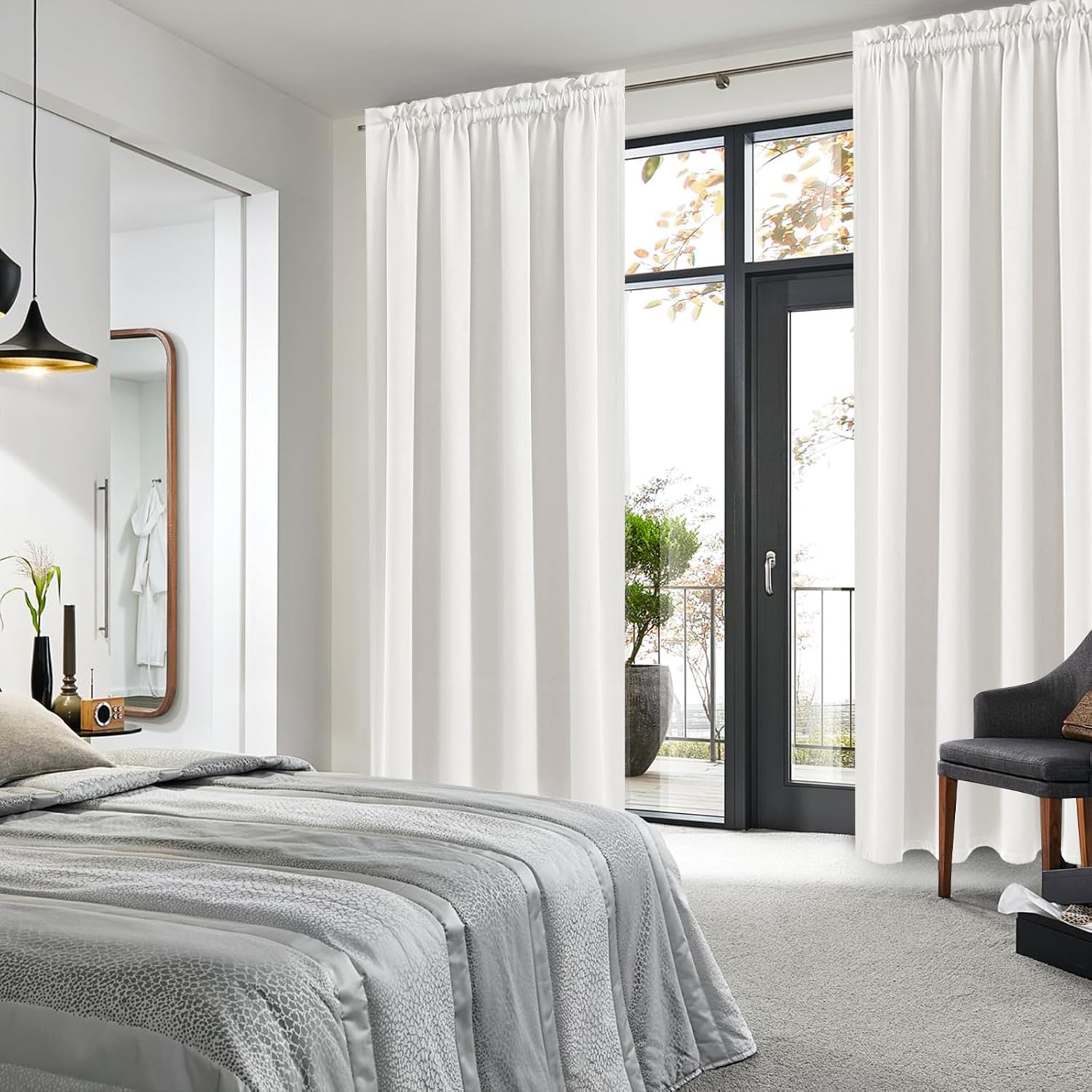 DWCN Blackout Curtains Thermal Insulated, Energy Saving & Noise Reducing Bedroom and Living Room