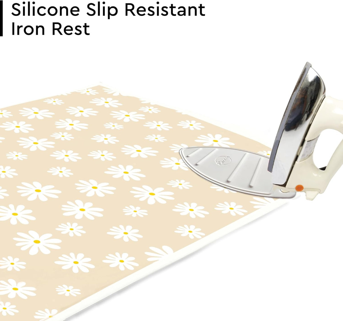 Encasa XO Ironing Mat/Pad (Large 48"x28") with 3mm Padding & Silicone Iron Rest for Steam Pressing