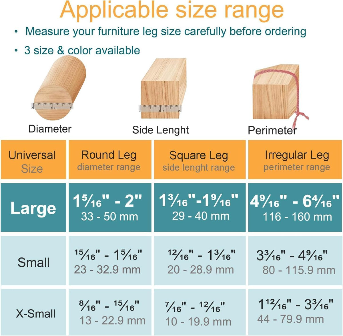 16 Pcs Chair Leg Protectors for Hardwood Floors, Silicone Felt Furniture Leg Cover Pad for