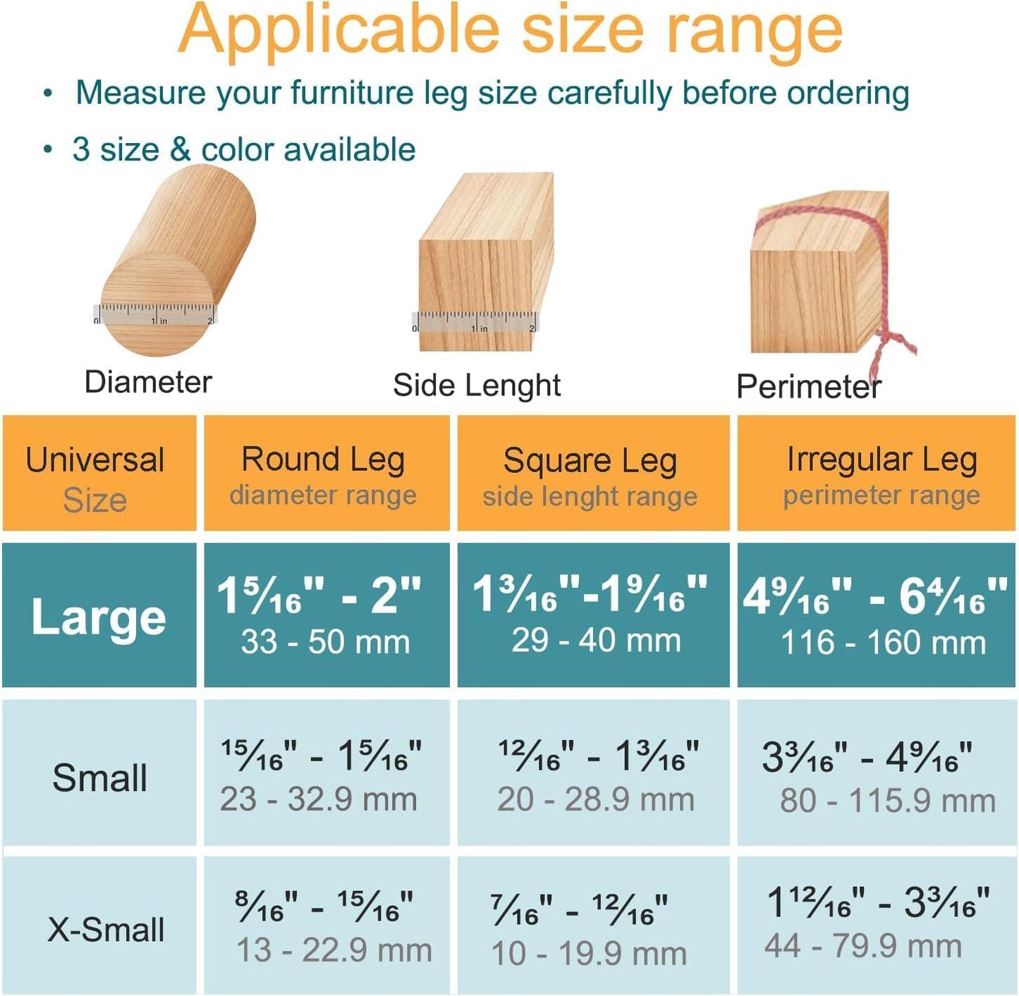32 Pcs Chair Leg Protectors for Hardwood Floors, Silicone Felt Furniture Leg Cover Pad for