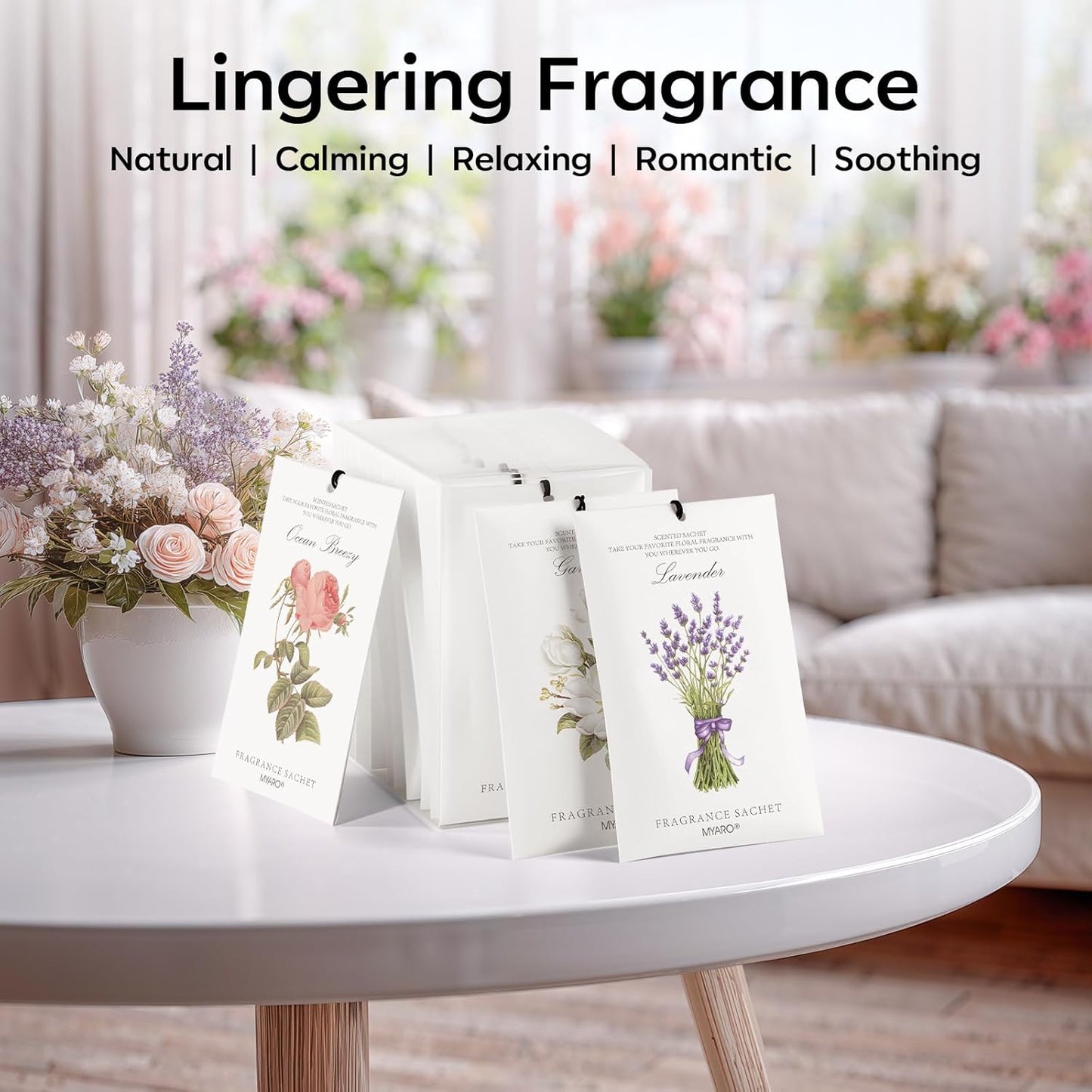 MYARO 12 Packs Scented Sachets for Drawer and Closet, Long-Lasting Sachets Bags Home Fragrance 6