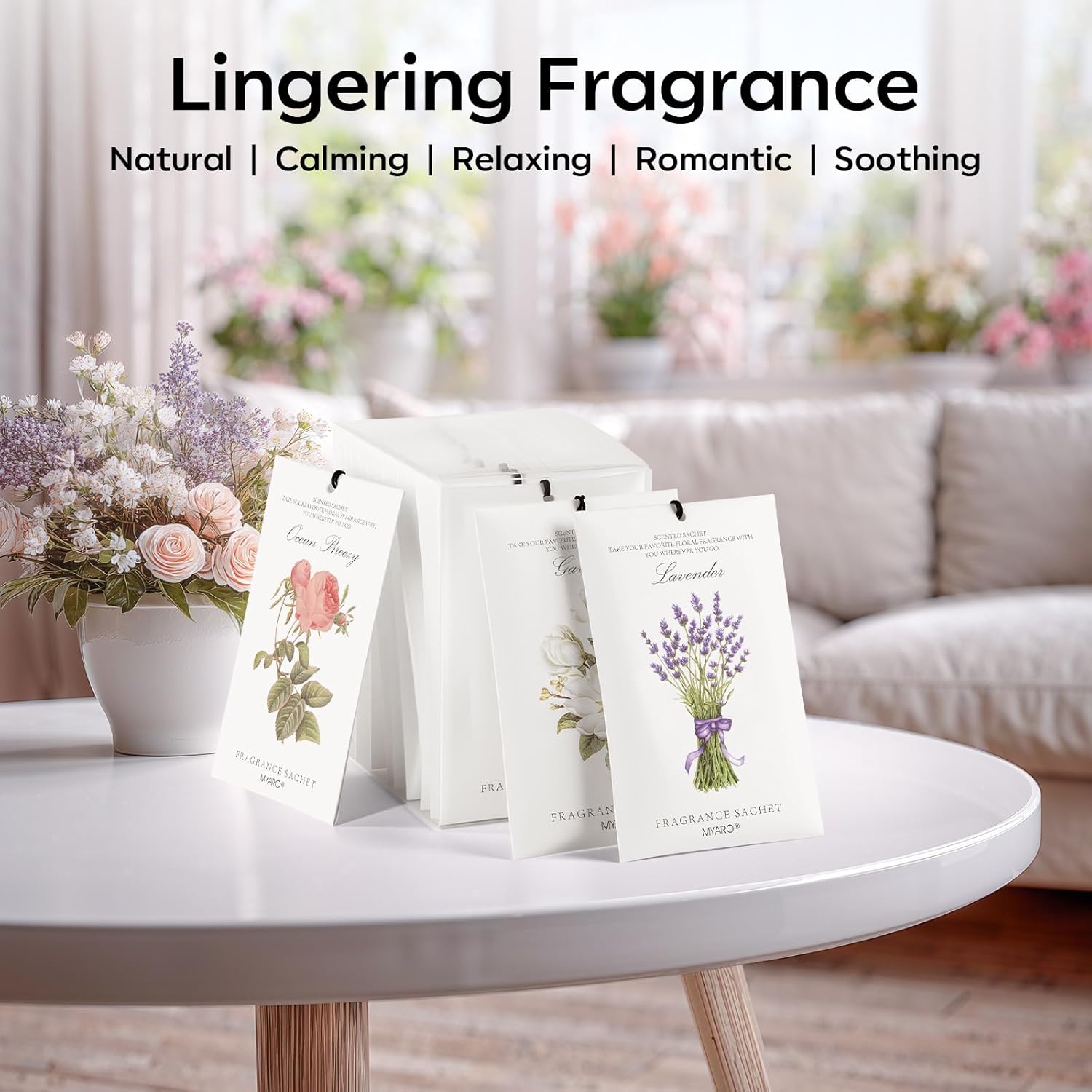 MYARO 12 Packs Scented Sachets for Drawer and Closet, Long-Lasting Sachets Bags Home Fragrance 6