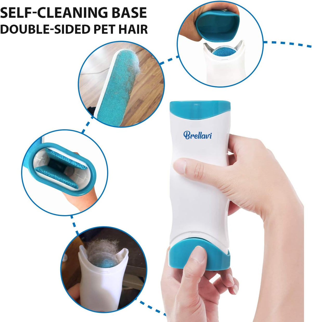 Pet Hair Remover for Clothes: Reusable Dog Cat Fur Lint Removal Brush for Clothes Furniture Couch