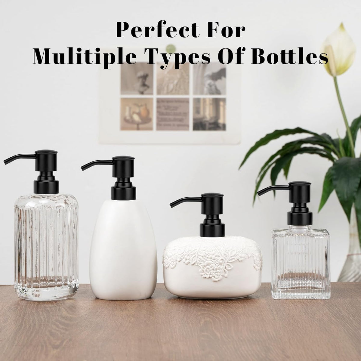 Soap Dispenser Pump Replacement 304 Stainless Steel for Regular Mouth Bottle for Standard 28/400