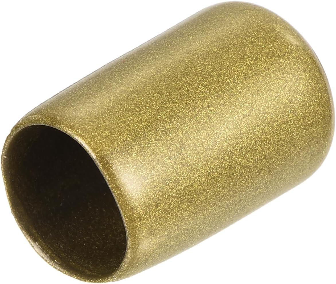 uxcell 20pcs Rubber End Caps 13mm ID Vinyl Round Tube Bolt Cap Cover Thread Protectors Gold