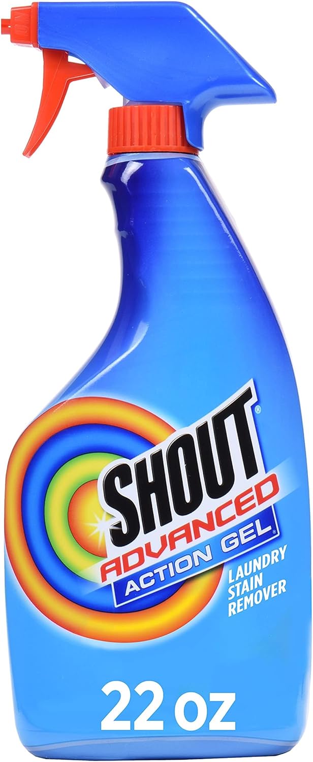 Shout Advanced Laundry Stain Remover Gel for Clothes Laundry, Breaks down stubborn, dried-in, and