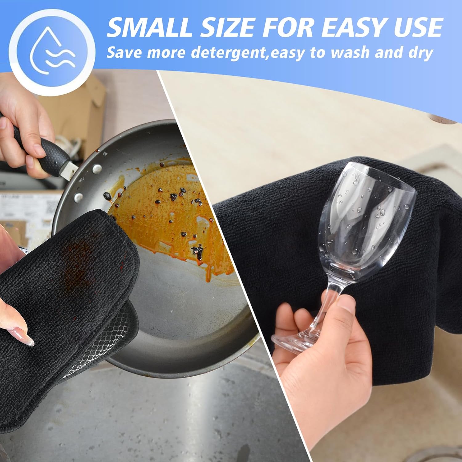 KinHwa Kitchen Washcloths for Dishes Absorbent Microfiber Dish Cloths Quick Dry Dish Rags with Poly