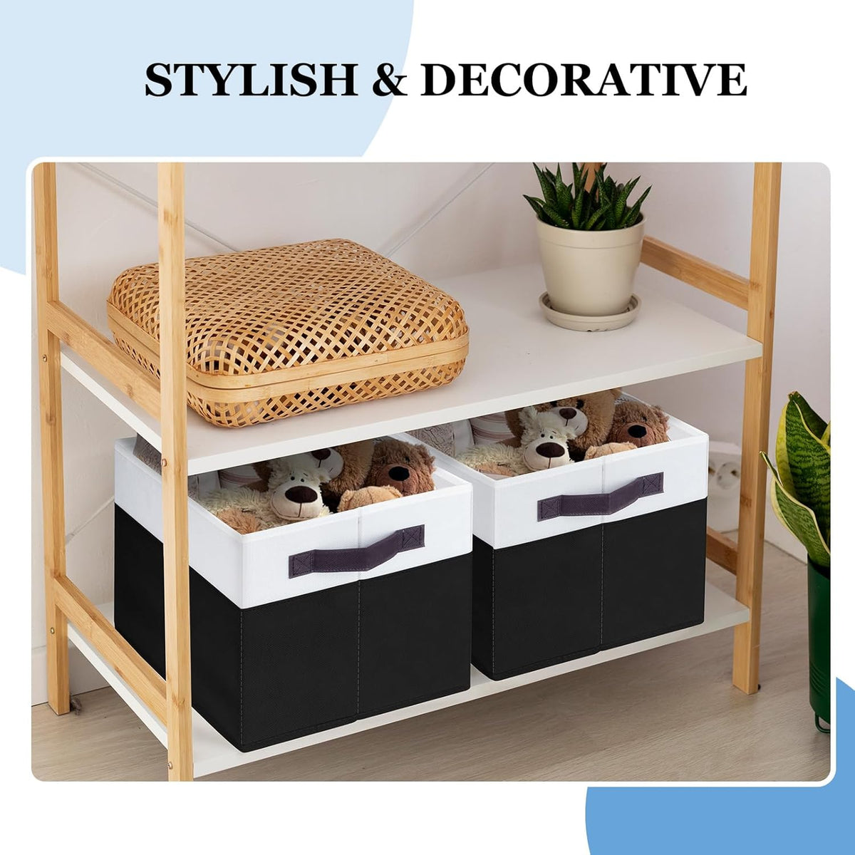 Criusia 6 Pack Closet Organizers and Storage Bins, Cute Dorm Room Essentials for Clothes Beddings