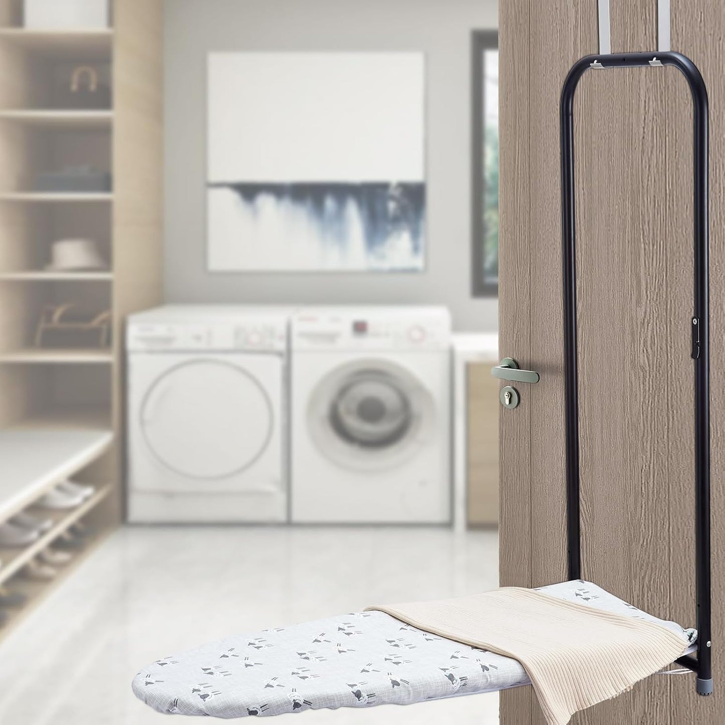 Over The Door Ironing Board Cover 13 x 37 inch, Small Iron Board Cover w 3 Layers Heat Reflective