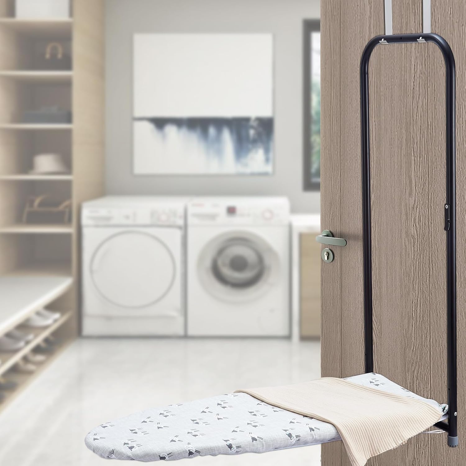 Over The Door Ironing Board Cover 13 x 37 inch, Small Iron Board Cover w 3 Layers Heat Reflective