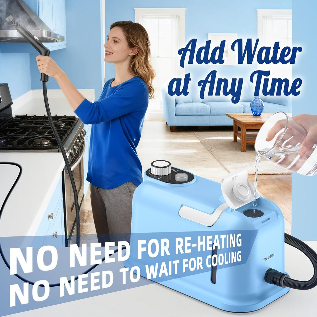 60.87oz Heavy Duty Steam Cleaner 10s Rapid Heating Handheld Steam Cleaner for Home, Steamer for