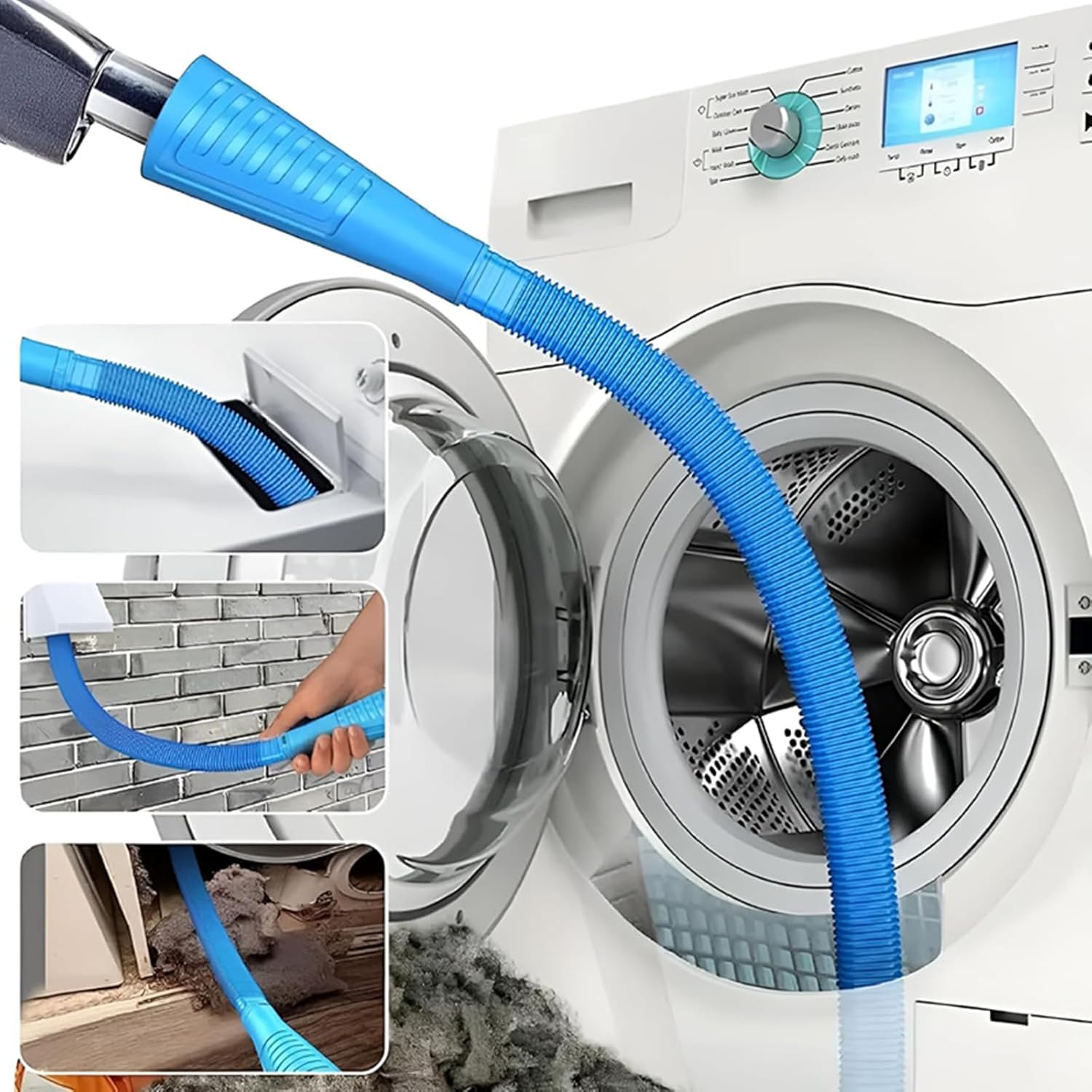 Universal Dryer Vent Cleaner Kit Compatible with All Vacuum Cleaner Include Vacuum Hose Attachment