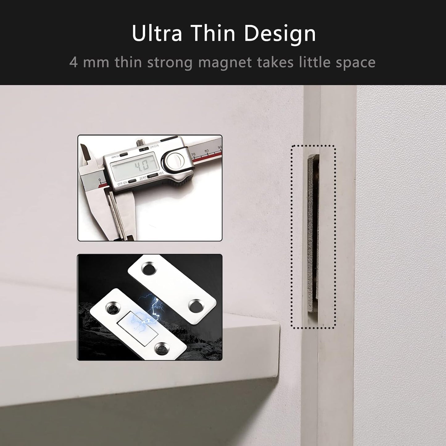 Cabinet Magnetic Catch, 10 Pack Ultra Thin Magnetic Cabinet Door Catch, Adhesive Cabinet Magnets