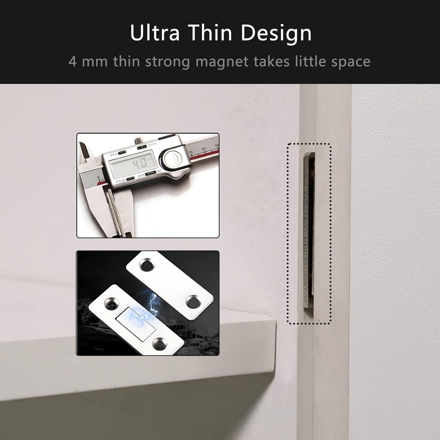 Cabinet Magnetic Catch, 10 Pack Ultra Thin Magnetic Cabinet Door Catch, Adhesive Cabinet Magnets
