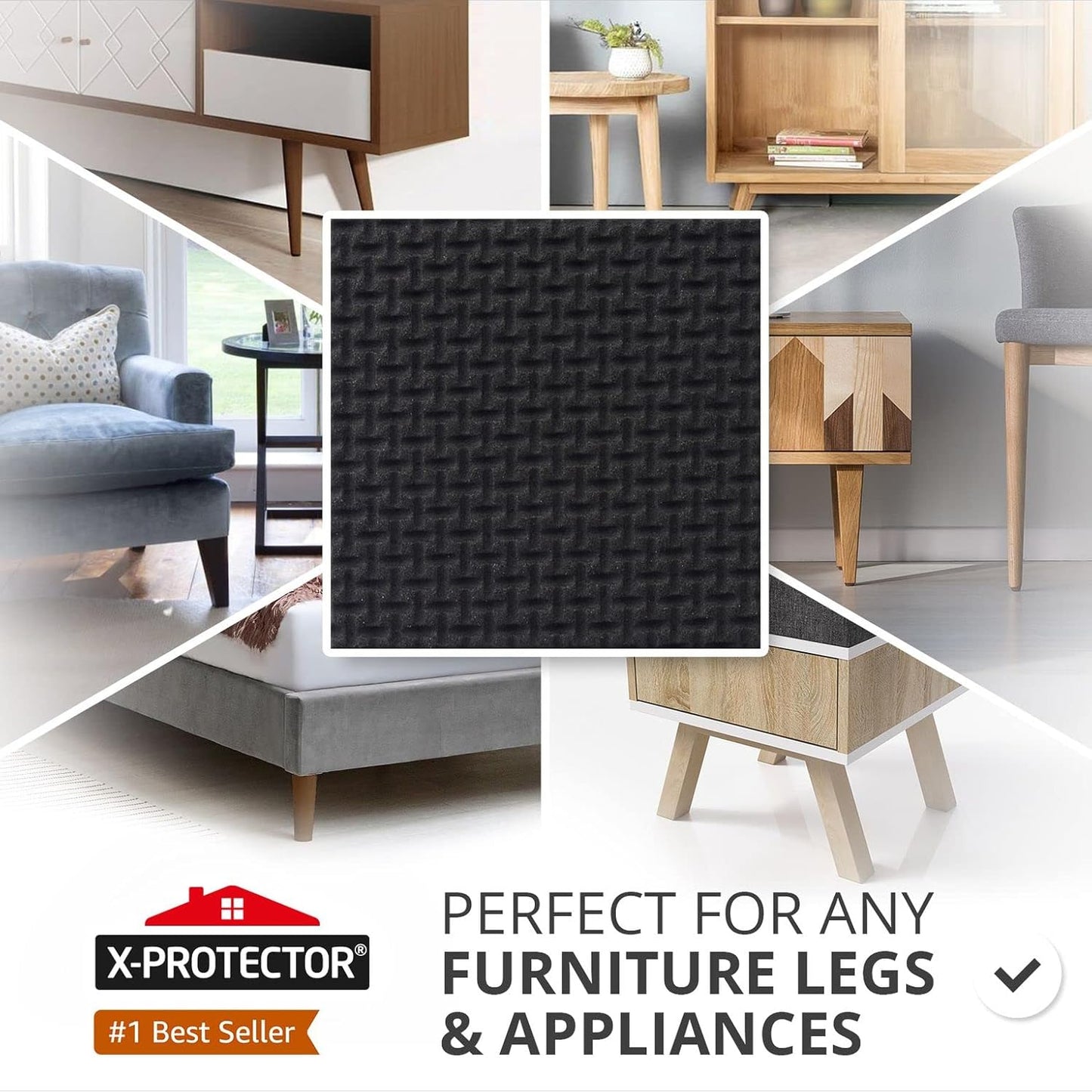 X-PROTECTOR Non Slip Furniture Pads – 24 pcs Premium Furniture Grippers 2"! Best SelfAdhesive