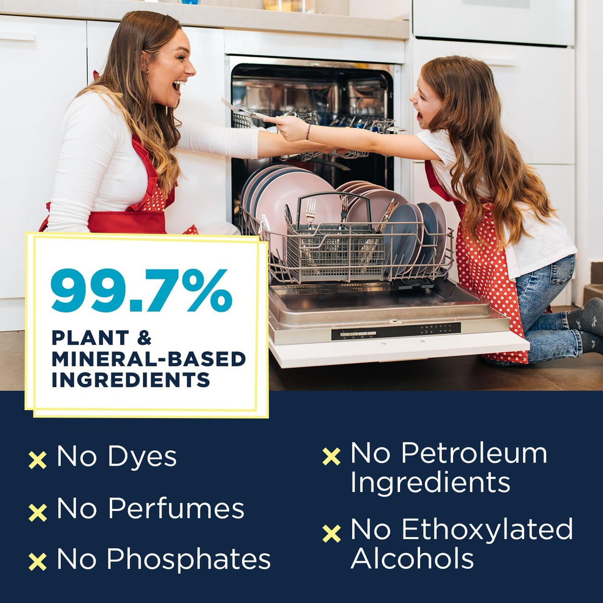 All Natural Dishwasher Rinse Aid Cleaner, Liquid Dishwasher Rinse Agent for Spot-Free Glass &